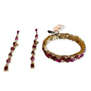 NWT White House Black Market Drop Earrings and Bracelet set.